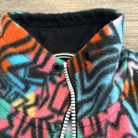 Empyre Fleece Pullover 1/4 Zip Retro Print Streetwear Long Sleeve Men's Size L. - Picture 5 of 6